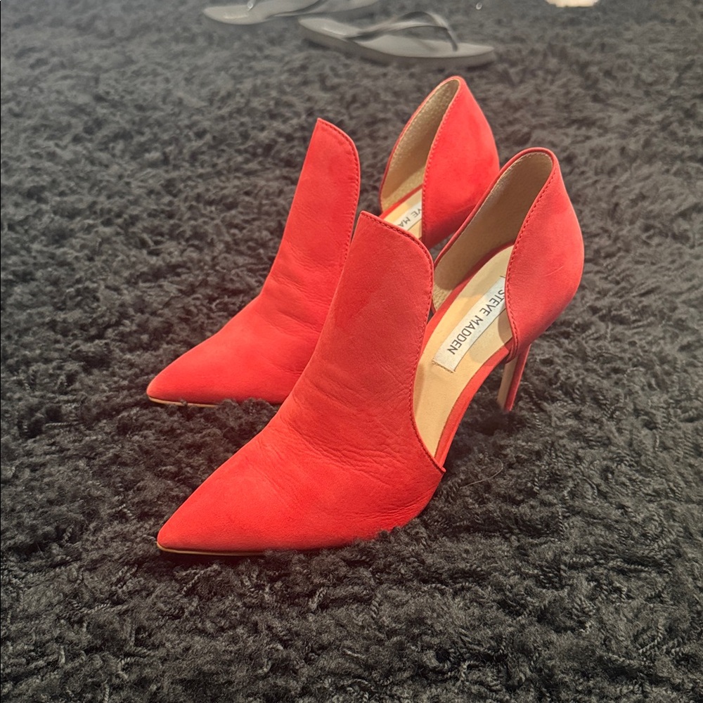 Steve Madden Vibrant Red Pointed Toe Booties